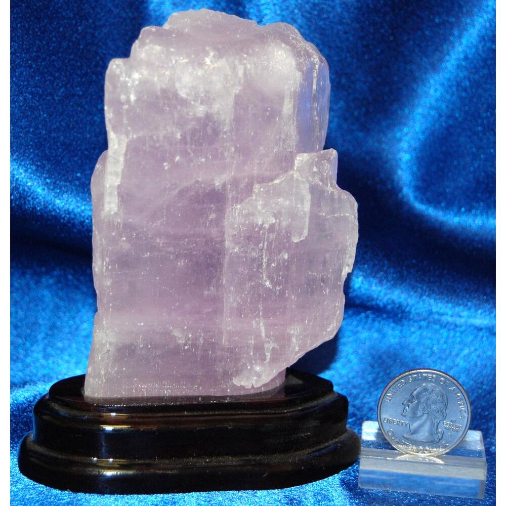 Kunzite Pink Crystal on Wooded Base | Rock and Mineral Specimen, Rose Color